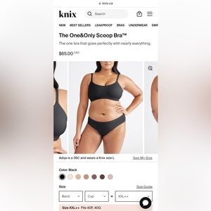 BNWT in package Knix The Scoop Bra XXL++ (40F, 40G)